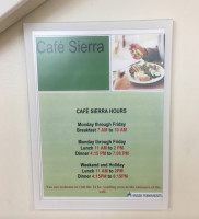 Café Sierra menu