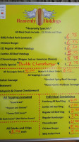 Heavenly Hotdogs menu