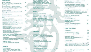 Rosa Sirenas menu