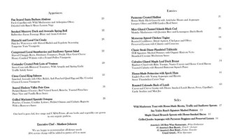 The Stonehouse menu