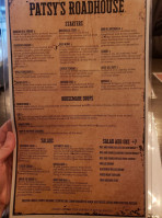 Patsy's Roadhouse menu