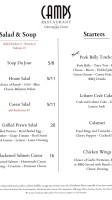 Camps Greenhorn Creek menu