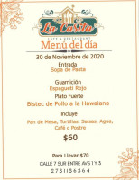 Casita Café menu