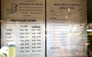 Restaurace Na Střelnici menu