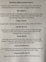 Roselawn Bistro menu