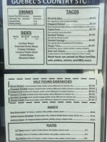 Goebel’s Country Store menu