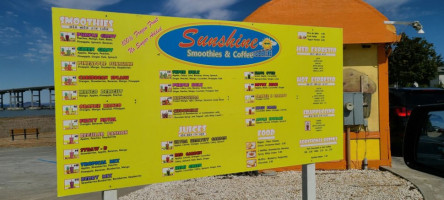 Sunshine Smoothies Coffee menu