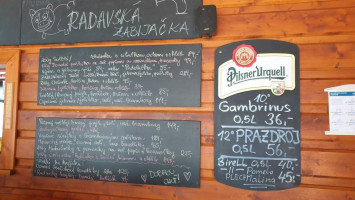 Hospoda Radava menu