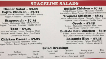 Stageline Pizza Seeley Pizza Company Inc menu