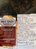 Hot Spot Smokehouse menu
