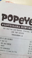 Popeyes Louisiana Kitchen menu