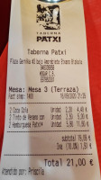 Taberna Patxi menu