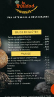 La Trinidad Pan Artesanal menu