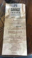 Savage Tavern menu