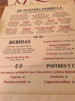 La Rueda menu