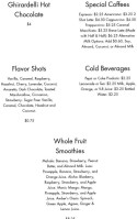 Venice Island Coffee menu