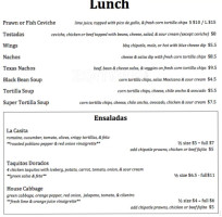 La Casita Mexican Restaurant menu