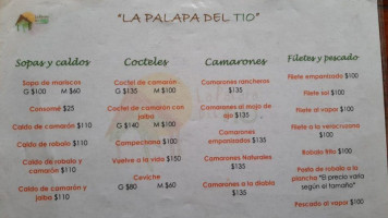 Palapa Del Tio menu