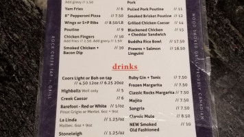 Rock Creek Tap And Grill menu