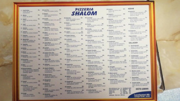 Pizzabutik Shalom menu