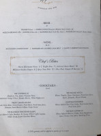 The Culver Bar Restaurant menu