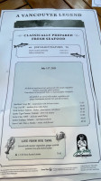 Joe Fortes Seafood & Chop House menu