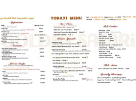 Golden Safari menu