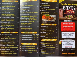 Aspentos Pizzeria Restaurang menu
