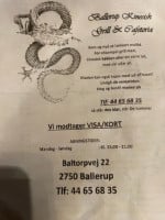 Ballerup Grillbar Og Cafeteria menu