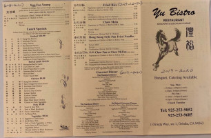 Yu Bistro Lǐ Yù menu