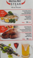 Mistral Bay Steak Wine House menu