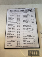 Terra Coffee menu