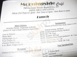 Morningside Cafe menu
