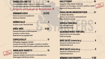 Restaurant Gondolezza menu