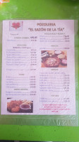 El Sazón De La Tia menu