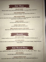 Zephyr Grill Bar menu