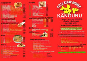 Pizzeria Kaenguru Rothenburg menu