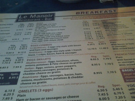 Brasserie Le Manoir menu