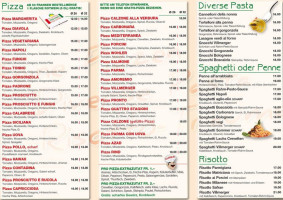 Villmergerpizzaexpress menu