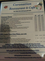 Coronation Cafè menu