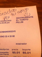 El Torito Pillin menu
