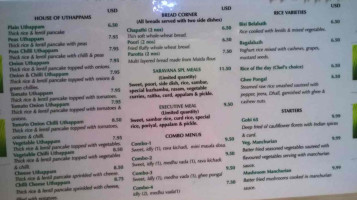 Saravana Bhavan menu