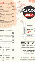 Kiso Ya Sushi Ltd menu