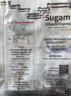 Sugami Hibachi Express menu