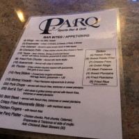 Parq Sports And Grill menu