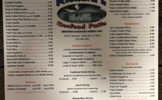 Richard's Seafood Patio menu