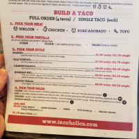 Tacoholics menu