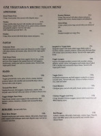 Vegetarian Bistro menu