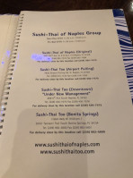 Sushi Thai Too menu