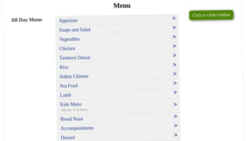 Indian Spice Catering Services menu